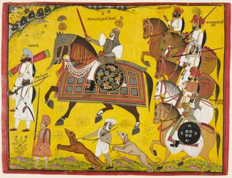 Prozessionsporträt von Prinz Bhawani Sing von Sitamau, 1855